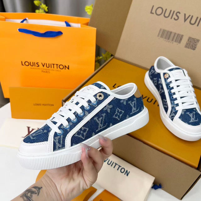 LV LAGOON SNEAKER IN DENIM BLUE MONOGRAM