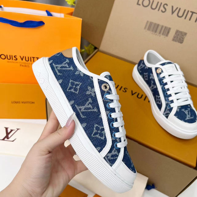 LV LAGOON SNEAKER IN DENIM BLUE MONOGRAM