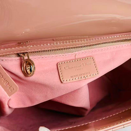 LADY BAG 24 BEIGE PATENT CALFSKIN GOLD HARDWARE