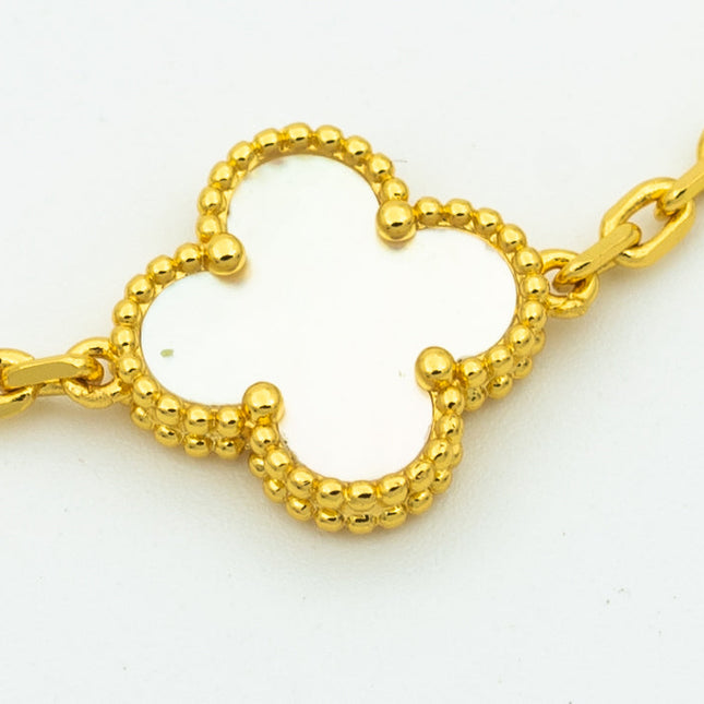 CLOVER BRACELET 5 MOTIFS WHITE MOP