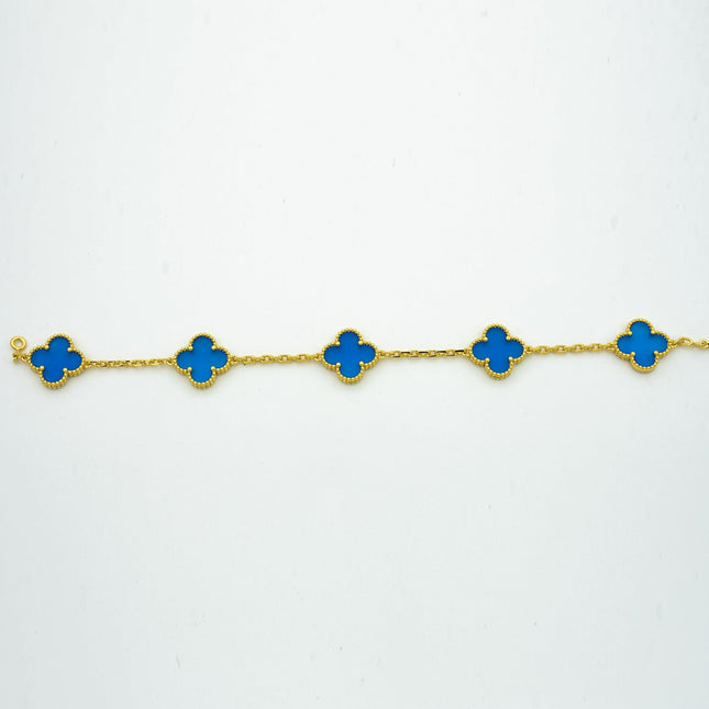 CLOVER AGATE GOLD BRACELET 5 MOTIFS