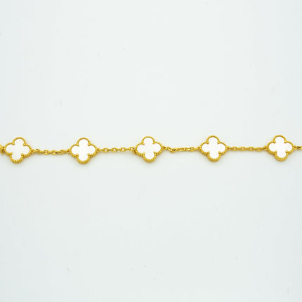 CLOVER BRACELET 5 MOTIFS WHITE MOP