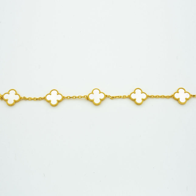 CLOVER BRACELET 5 MOTIFS WHITE MOP