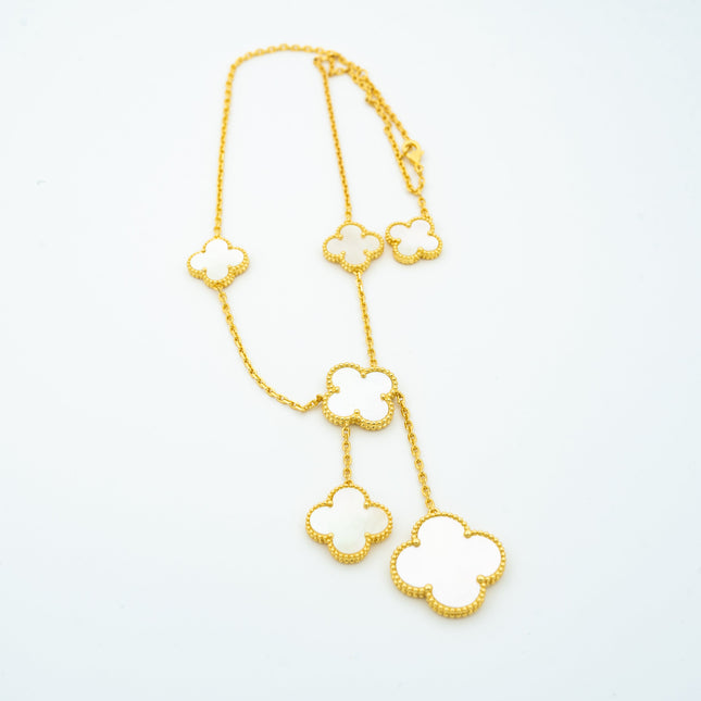 CLOVER PINK MOP NECKLACE 6 MOTIF