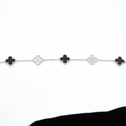 CLOVER BRACELET 5 MOTIF ONYXS DIAMOND