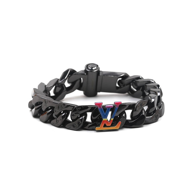 RAINBOW BLACK METAL CUBAN BRACELET