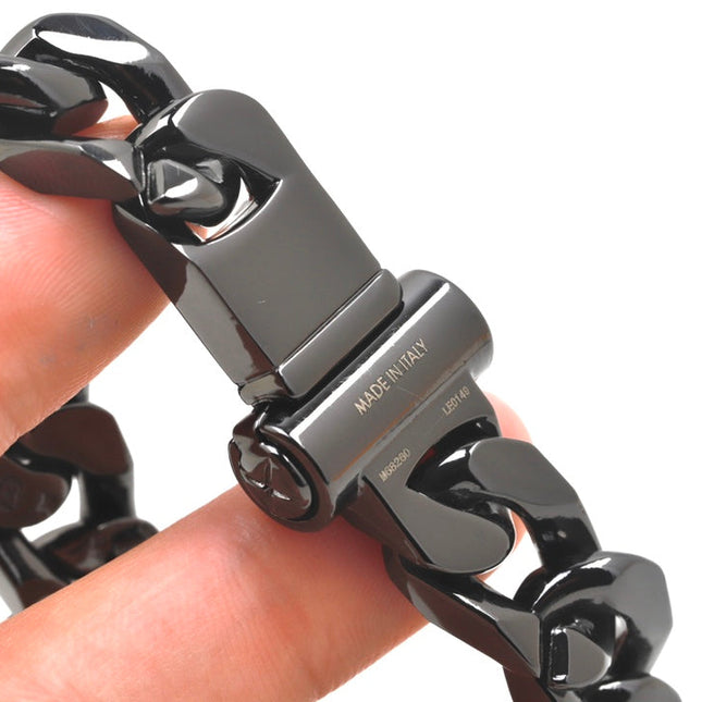 RAINBOW BLACK METAL CUBAN BRACELET