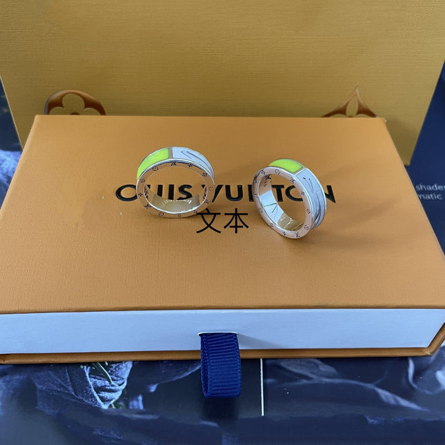 LV COLOURS RING YELLOW AND MARBLED WHITE LACQUER