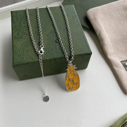 GG NECKLACE PENDANT PINEAPPLE PATTERN