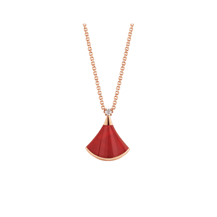 DREAM NECKLACE CARNELIAN 1 DIAMOND