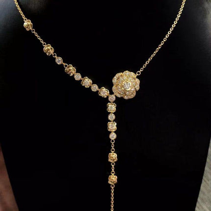 BOUTON DE CAMELIA NECKLACE GOLD DIAMOND