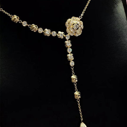 BOUTON DE CAMELIA NECKLACE GOLD DIAMOND