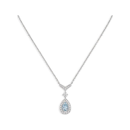 JOSEPHINE TURQUOISE LIGHT SILVER DIAMOND NECKLACE