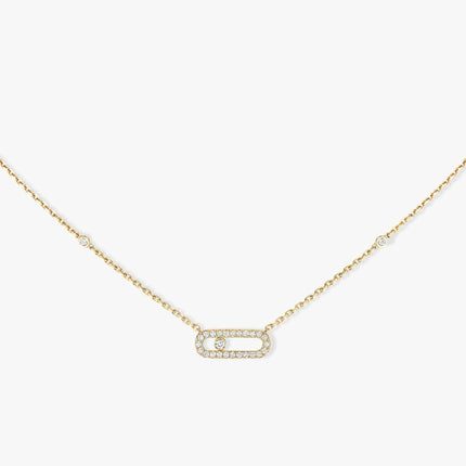MOVE UNO PAVED SILVER DIAMOND NECKLACE