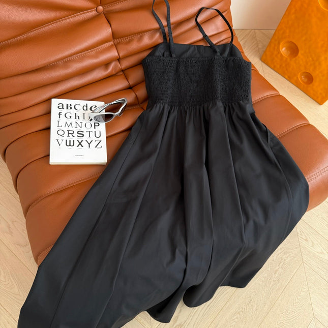GOLD-BUTTONED OVERALL DRESS 25S IN COTTON 265748