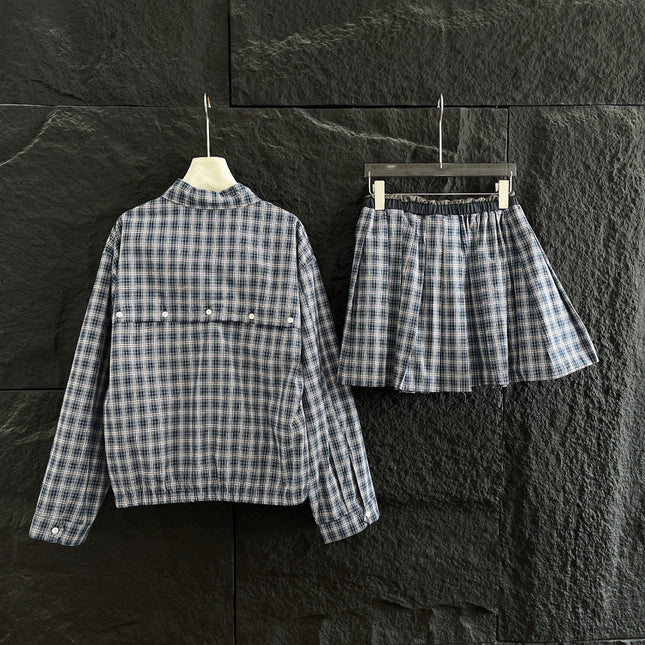 MIU SET PREPPY CHECKED BLAZER 265846