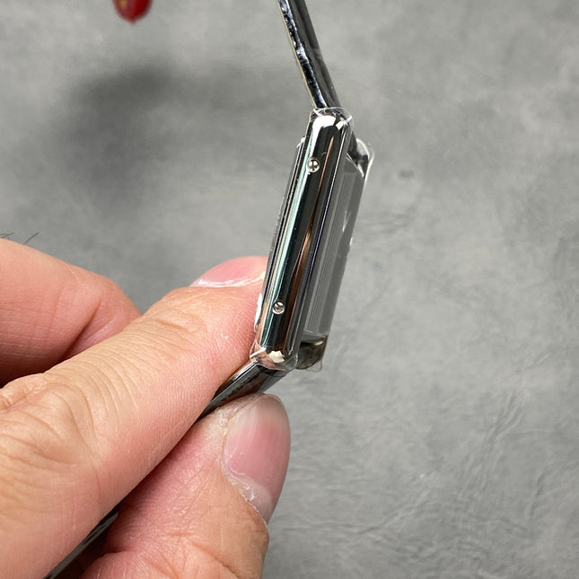 CARTIER TANK MUST SILVER CASE WITH BLACK LEATHER STRAP
