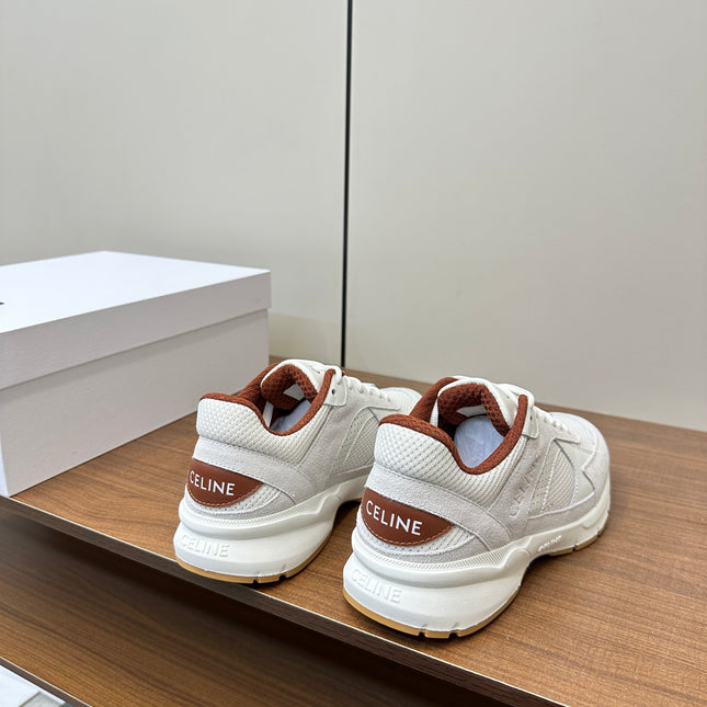 RUNNER CR-03 LOW LACE-UP PALE GRAY SUEDE AND WHITE CALFSKIN