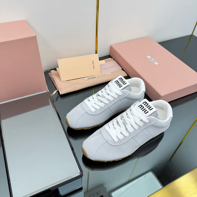 PLUME NAPPA SNEAKERS IN LIGHT GREY CALFSKIN