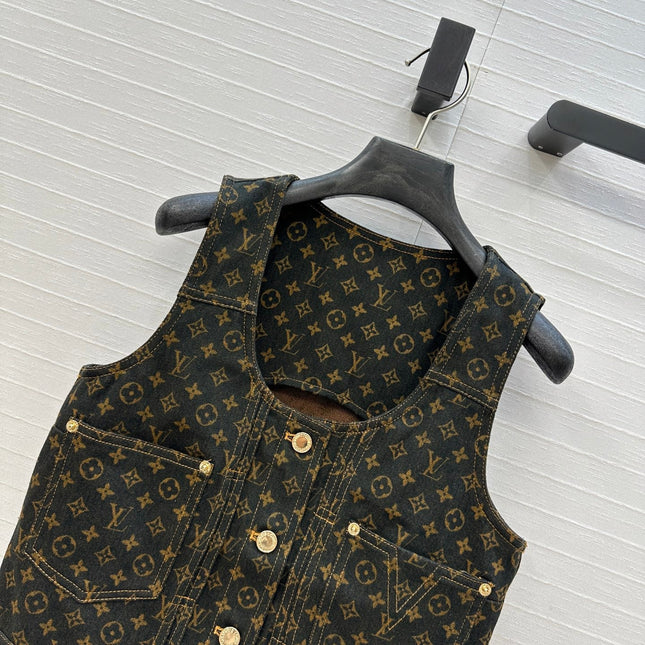 LV  DENIM SLEEVELESS TOP WITH LOGO 264405