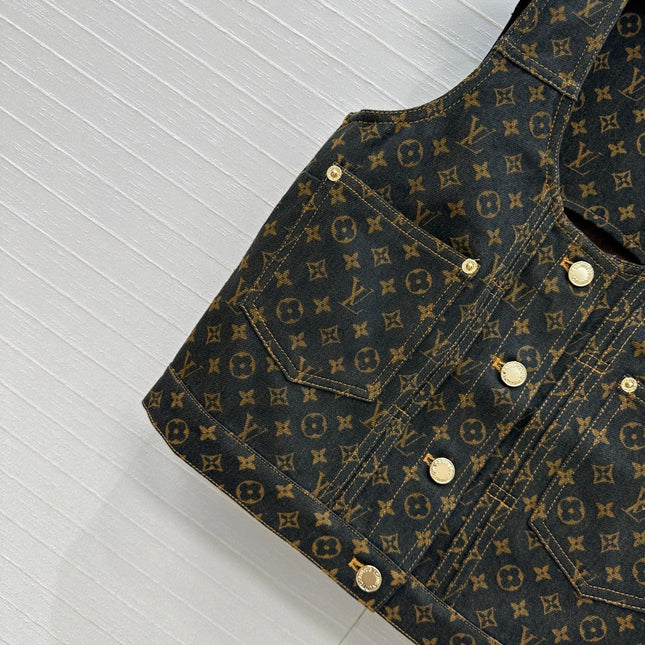 LV  DENIM SLEEVELESS TOP WITH LOGO 264405