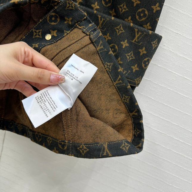 LV DENIM SLEEVELESS DRESS WITH LOGO 264410
