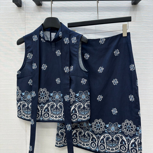 MIUMIU SLEEVELESS TOP AND SKIRT SET 264444