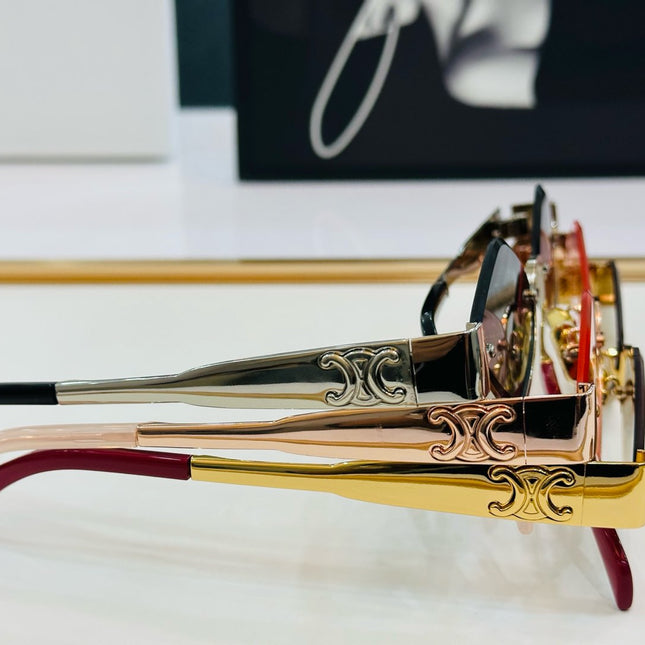 TRIOMPHE SEMI-RIMLESS SUNGLASS CL42117U IN METAL OCTAGON LENSES