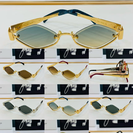 TRIOMPHE SEMI-RIMLESS SUNGLASS CL42117U IN METAL OCTAGON LENSES