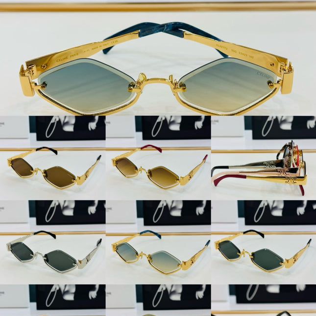 TRIOMPHE SEMI-RIMLESS SUNGLASS CL42117U IN METAL OCTAGON LENSES