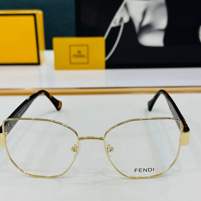 BAGUETTE SQUARE FRAME SUNGLASSES FE40051 IN METAL