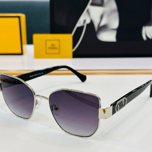 BAGUETTE SQUARE FRAME SUNGLASSES FE40051 IN METAL