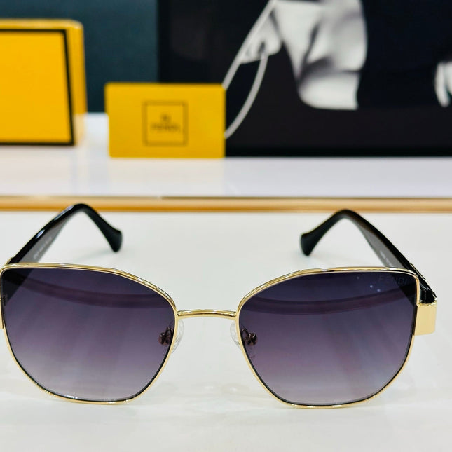BAGUETTE SQUARE FRAME SUNGLASSES FE40051 IN METAL