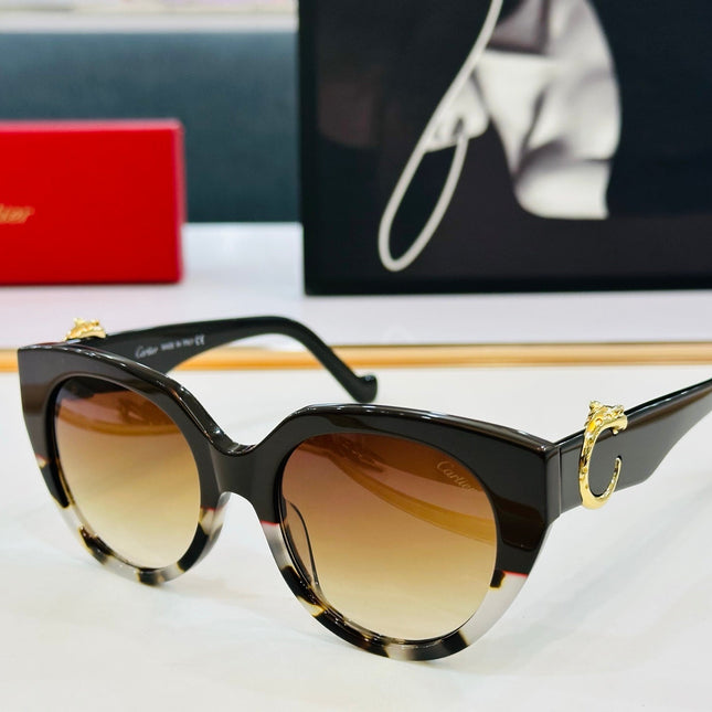 PANTHÈRE ROUND FRAME SUNGLASSES 578201 IN ACETATE