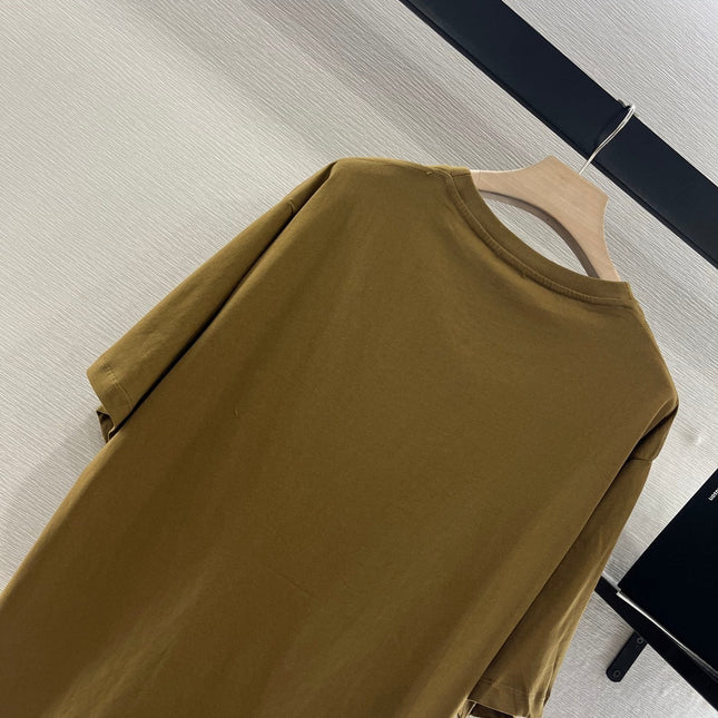 LOEWE BROWN T-SHIRT WITH EMBROIDERED LOGO