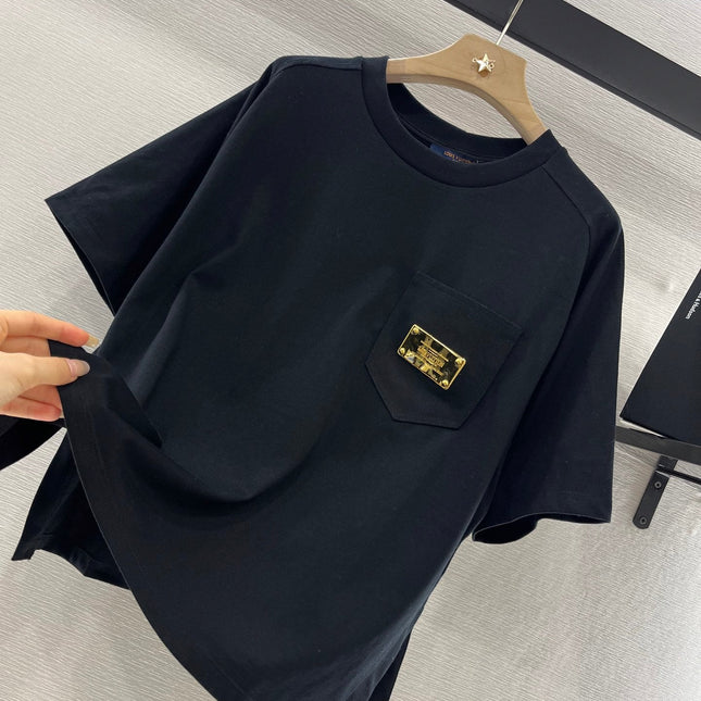LV 25S T-SHIRT COTTON METALLIC LOGO 264989