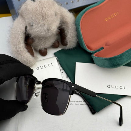 RECTANGULAR FRAME SUNGLASSES G7637 IN METAL AND ACETATE