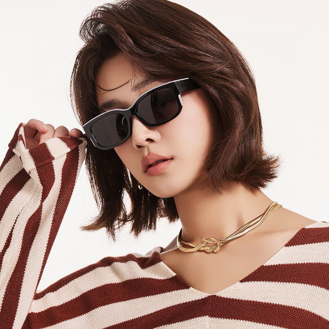 RECTANGULAR FRAME SUNGLASSES G0110 IN ACETATE