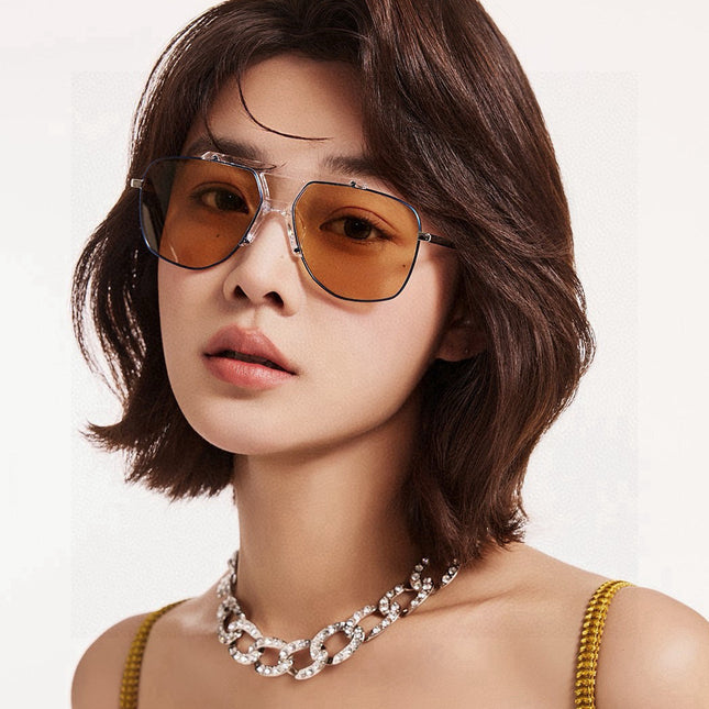 LOW NOSE BRIDGE FIT SUNGLASSES G9314 IN METAL AND ACETATE