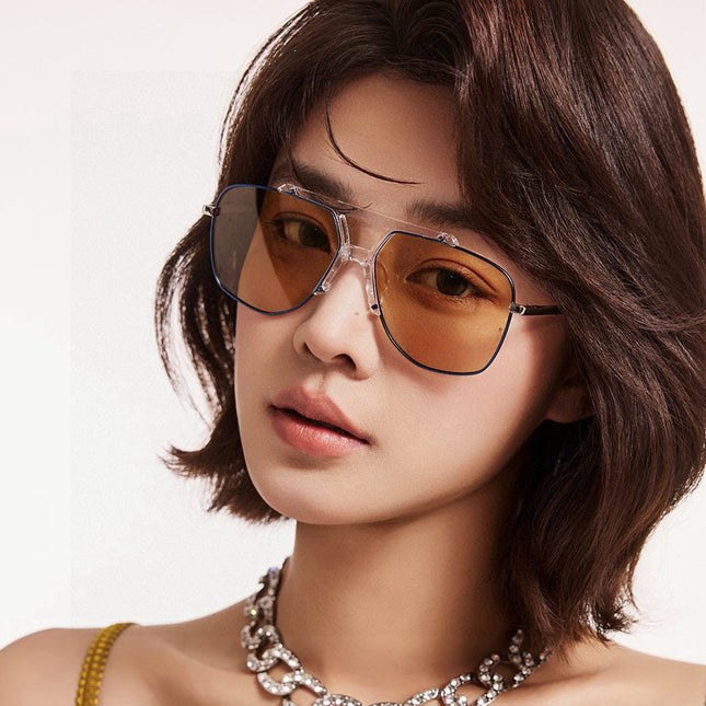 LOW NOSE BRIDGE FIT SUNGLASSES G9314 IN METAL AND ACETATE