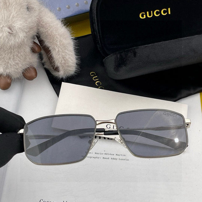 RECTANGULAR FRAME SUNGLASSES G5227 IN METAL