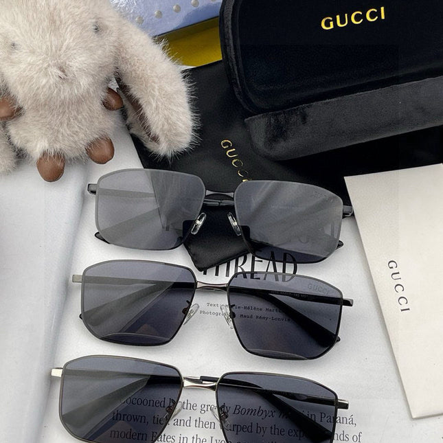 RECTANGULAR FRAME SUNGLASSES G5227 IN METAL