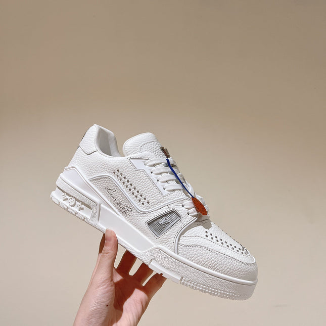 LV TRAINER SNEAKER IN WHITE CALFSKIN