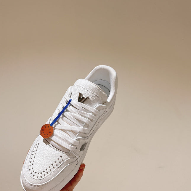 LV TRAINER SNEAKER IN WHITE CALFSKIN