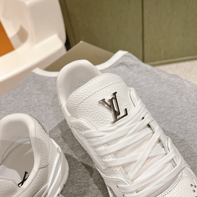 LV TRAINER SNEAKER IN WHITE CALFSKIN