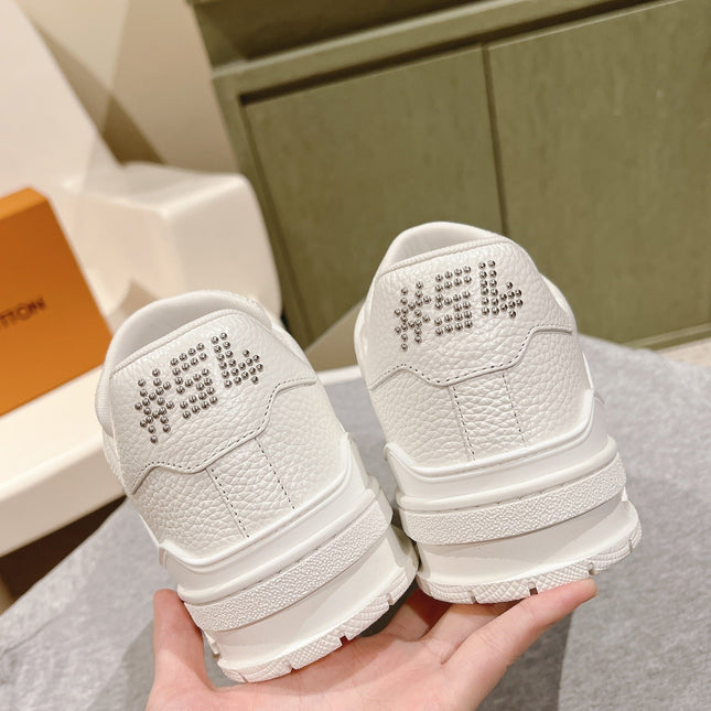 LV TRAINER SNEAKER IN WHITE CALFSKIN