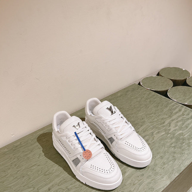 LV TRAINER SNEAKER IN WHITE CALFSKIN