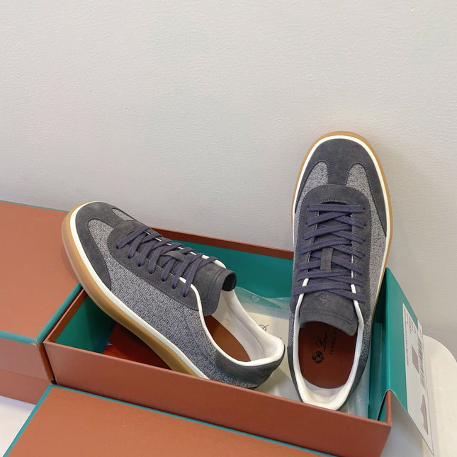 SNEAKERS IN DARK GREY SUEDUE WITH CANVAS