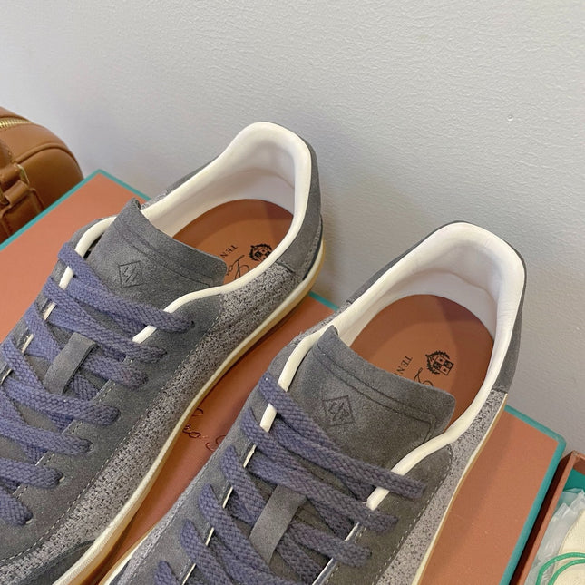 SNEAKERS IN DARK GREY SUEDUE WITH CANVAS