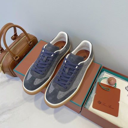 SNEAKERS IN DARK GREY SUEDUE WITH CANVAS